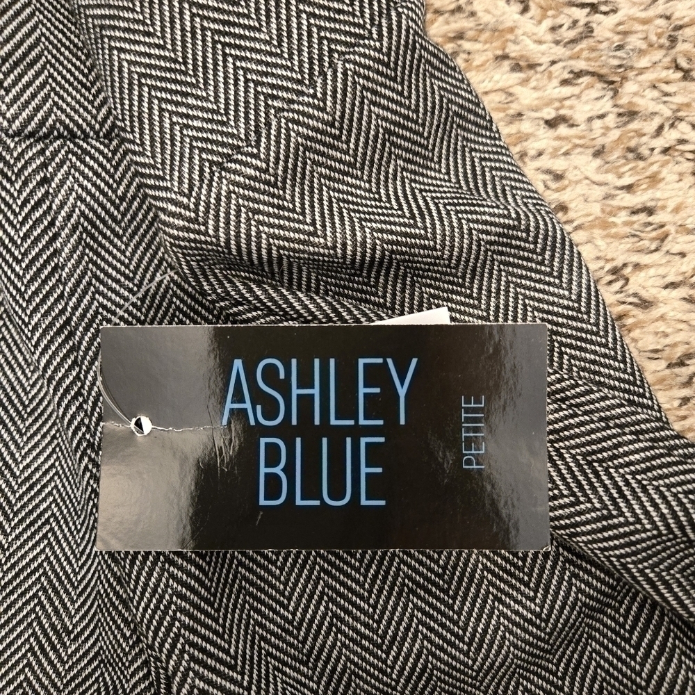 Ashley Blue Petite Black and White Stretch Pants Size Petite Medium - Picture 6 of 16